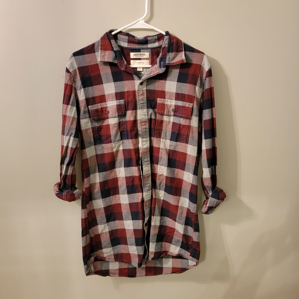 Men's tall 3/4 sleeve flannel.